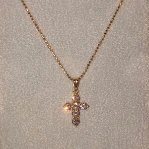 PETITE DIAMOND CROSS NECKLACE